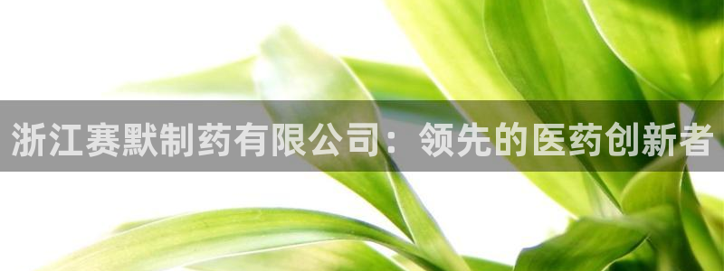 usdt九游会老哥俱乐部：浙江赛默制药有限公司：领先的医药创新者