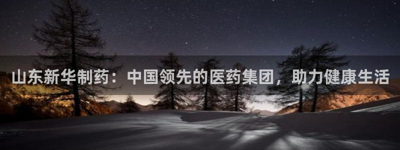 9游会老哥：山东新华制药：中国领先的医药集团，助力健康生活