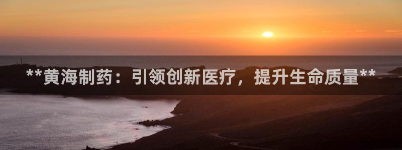 9游会老哥：**黄海制药：引领创新医疗，提升生命质量**