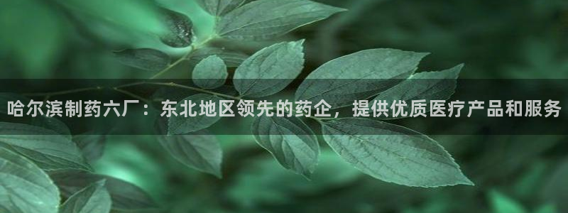 ag九游会老哥俱乐部：哈尔滨制药六厂：东北地区领先的药企，提供优质医疗产品和服务