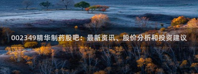 九游会老哥俱乐部官方网站：002349精华制药股吧：最新资讯、股价分析和投资建议