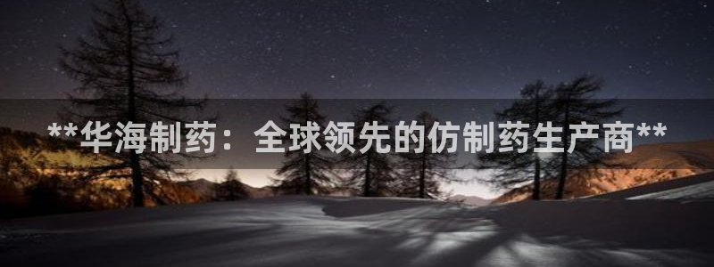 老哥俱乐部是干什么的：**华海制药：全球领先的仿制药生产商**