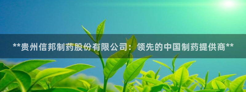 ag九游会老哥：**贵州信邦制药股份有限公司：领先的中国制药提供商**