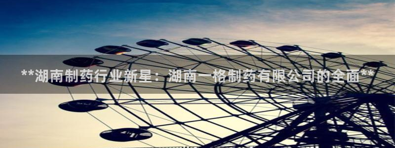 九游会老哥俱乐部必备的交流社区：**湖南制药行业新星：湖南一格制药有限公司的全面**