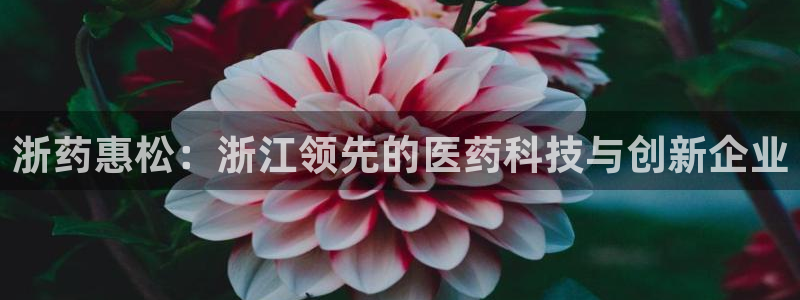九游会老哥俱乐部官网：浙药惠松：浙江领先的医药科技与创新企业